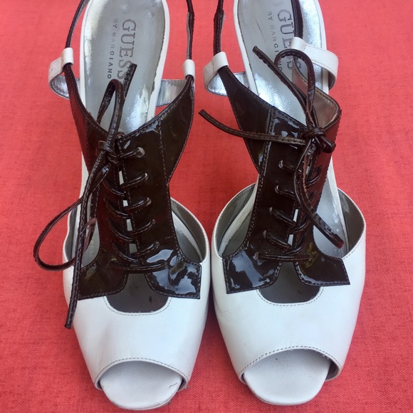Guess by Marciano Shoes - Guess heels with brown patent tuxedo style. Sexy!